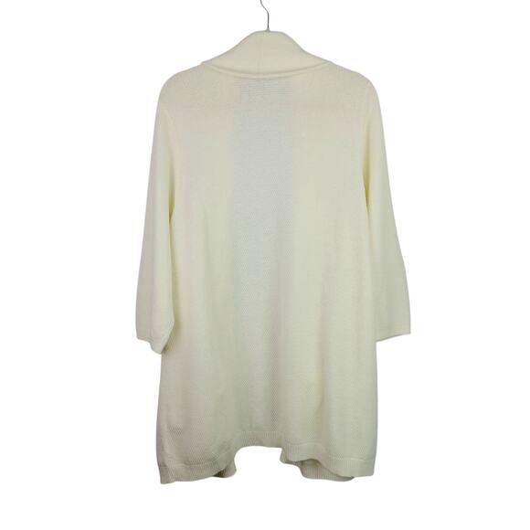 Lands' End SZ 2X Cotton Blend Plus Long Sleeve Open Long Cardigan Sweater NEW - Picture 4 of 6